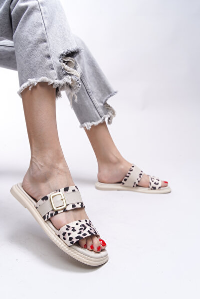 Riccon Papuci de damă Maerlorna 0012415 bej leopard