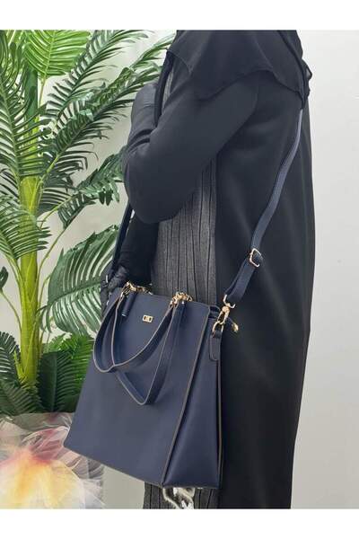 KRISTE BELL 7203 LACİVERT ZİNCİR DETAYLI KULLANIŞLI ŞIK EL VE OMUZ ASKILI ÇAN...