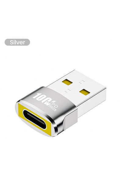 Choice محول NNBILI OTG USB إلى USB 2.0 من النوع C من الفضة، محول USB C أنثى إلى USB A ذكر لهاتف Samsung Xiao