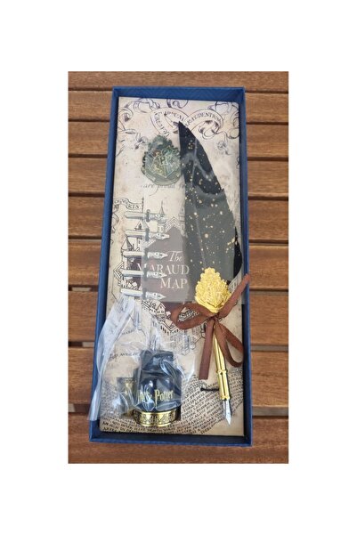 MJ TOYS Harry Potter Baskılı Özel Tasarım Divit Hokka Seti Masaüstü Tüylü Div...