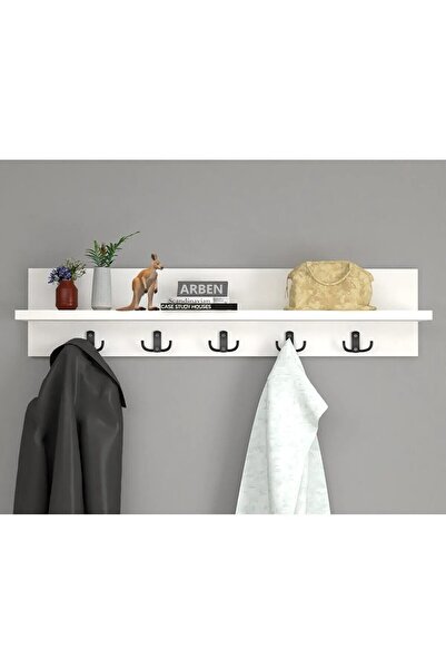 Jest Dekor Konsept Asel Kapı Arkası Hol Koridor Mutfak Banyo, Havlu, Elbise Askılığı Beyaz