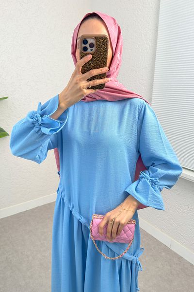 Salih Çelebi Φόρεμα Hijab Cross Gathered 2222 - ΒΕΒΕ ΜΠΛΕ