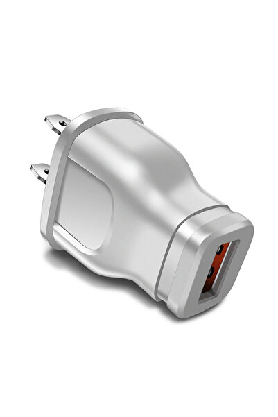 Choice شاحن حائط بمنفذ شاحن USB 5 فولت 1 أمبير من الولايات المتحدة باللون الأ...