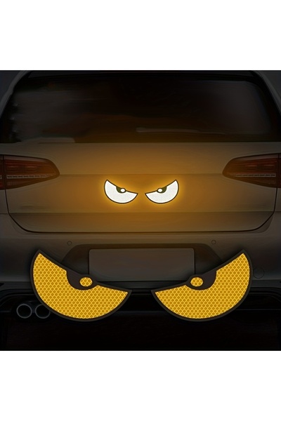 Choice ملصقات عاكسة للسيارة باللون الأصفر (قطعتان/مجموعة) - حسّن رؤية سيارتك ...