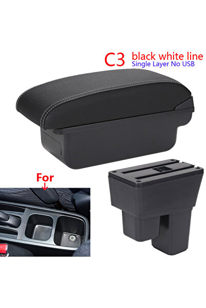 Choice5 C3 Black white NOUSB For Honda Jazz Armrest For Honda Fit Jazz 2 Car ...