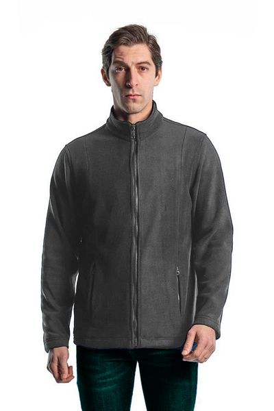 Şensel Ανδρικό παλτό Fleece, Σκούρο Γκρι -99e432- Με φερμουάρ, Τσέπη