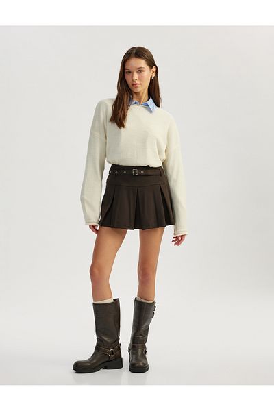 Koton Long Sleeve Knitwear Boat Neck Sweater