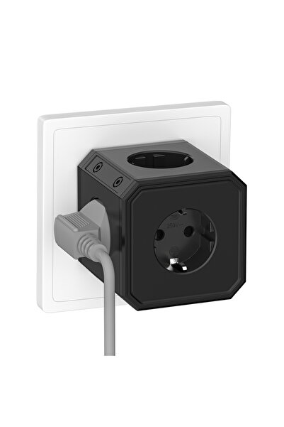 Choice1 250V EU 5 Black EU Sket Cube Without Cable,5-way Sket Adapter 250V/16...