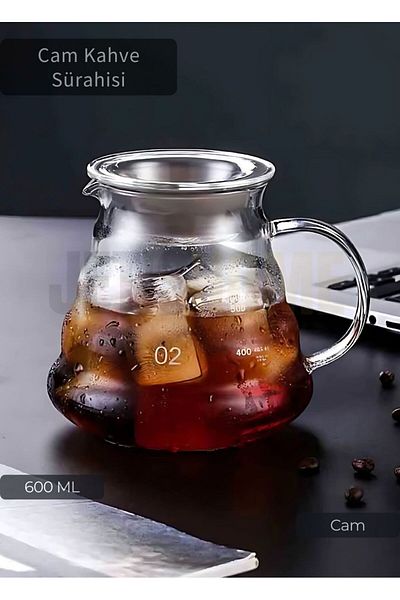 Jet's Home 600 ml Glass Coffee Jug - Heat Resistant Borasilicate