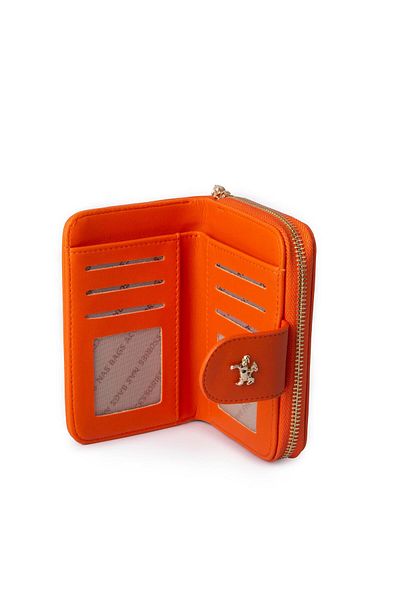 Nas Bag Women's Medium Size Multi-Card Holder Paper and Coin Use Orange Dona