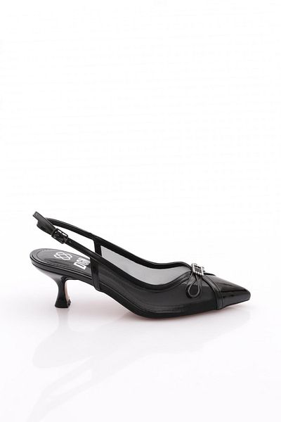 DGN Pantofi de dama cu toc inalt din piele lacuita neagra 6965535