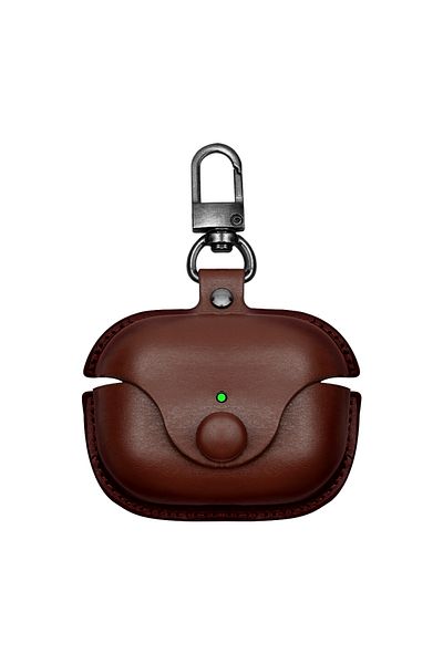 Choice For Airpods Pro 2 Reddish Brown Luxury Shockproof Pu Leather Wireless Earphone Cover Case Fit For Ai