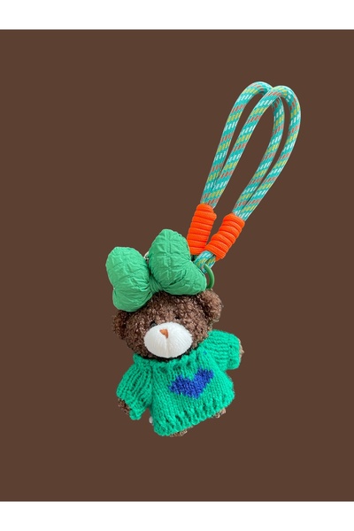 Charming Green Teddy Bag Charm Çanta Aksesuarı
