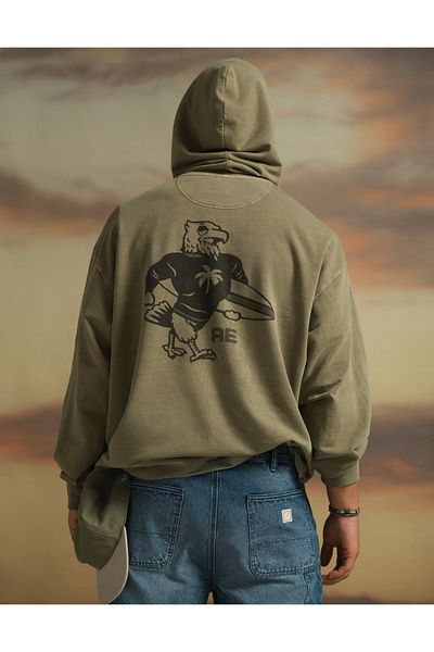 AMERICAN EAGLE AE Stretch Bonfire Graphic Hoodie