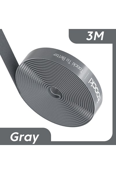 Toocki 3M Gray Toocki Cable Organizer Wire Winder USB Cable Management Protector Earphone Mouse Cord Ties P