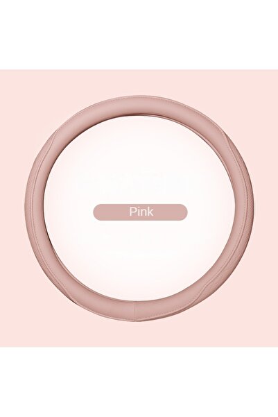 Choice غطاء عجلة قيادة السيارة من الجلد الوردي المثقوب، غير قابل للانزلاق، قا...