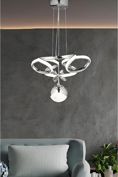 burenze Modern 3 Renk Salon Mutfak Oturma Odası Avize Sarkıt Led Avize Krom