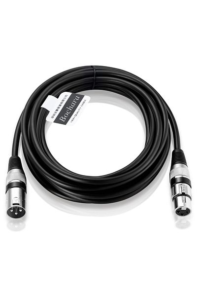 Choice كابل XLR ملون من Bochara أسود بطول 2 متر من الذكور إلى الإناث رقاقة صوت OFC + محمي مضفر للميكروفون Mi