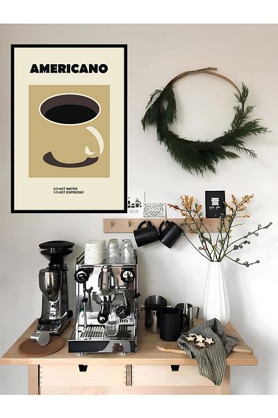 icase Κουζίνα Coffee Corner μενού καφέ Γραπτό φλιτζάνι κούπα Decor Concept Ζωγραφική MDF Εκτύπωση