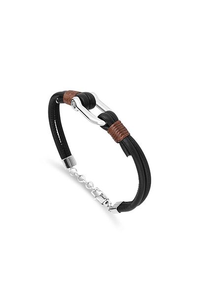 Necati Gün Ars093 Men's Leather Steel Bracelet