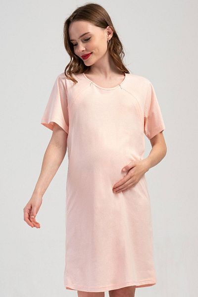 VİENETTA Women's Short Sleeve Maternity Baby Pink Tunic C1T9N4O804