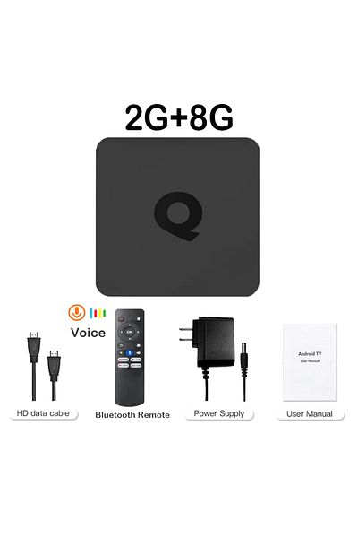 Choice EU Plug 2GB8GB Voice Remote Mortal Q1S Smart TV Box Android 10.0 Allwinner H313 Cortex A53 BT5.0 4K