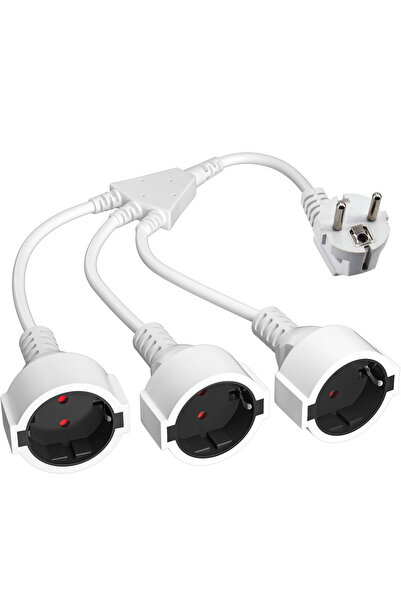 Choice white EU European Power Extension Cord with 3 AC Schuko Socket 250 V/1...