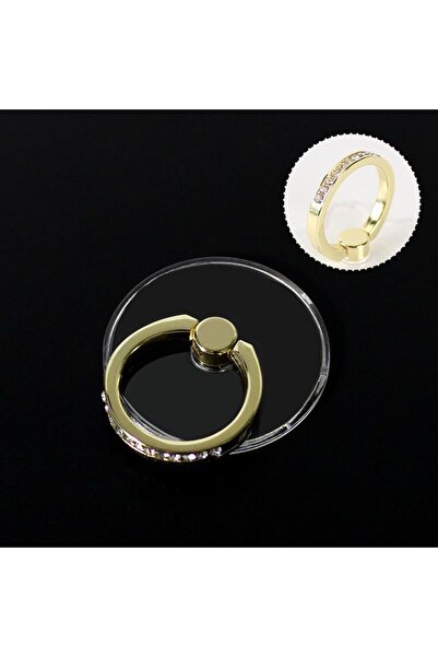 WSSHE حامل حلقي شفاف للهاتف المحمول من Golden Circle يدور 360 درجة مع قبضة إص...