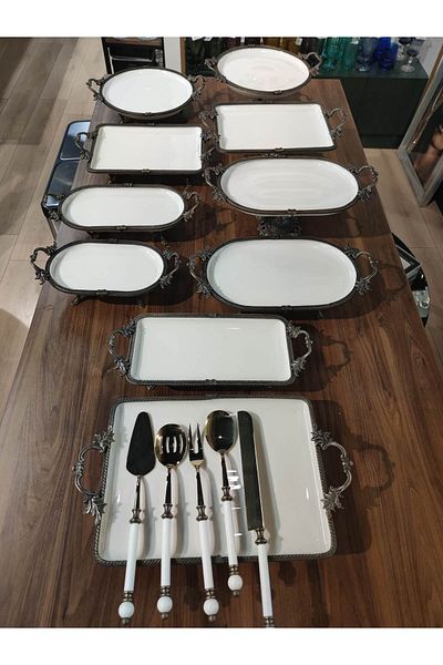 P&ORA PREMIUM KITCHEN PRODUCTS Antique 11 Pieces Porcelain Presentation Set