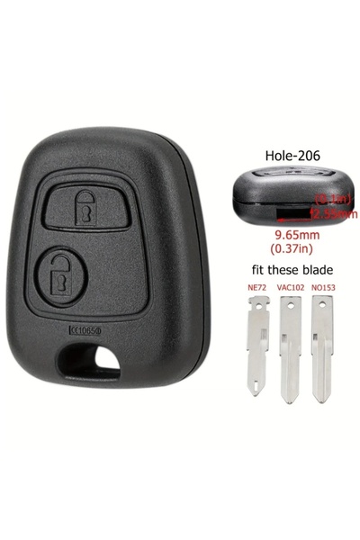Choice 206 Remote Car Key Fob Shell Case Replacement 2 Buttons For Peugeot 20...