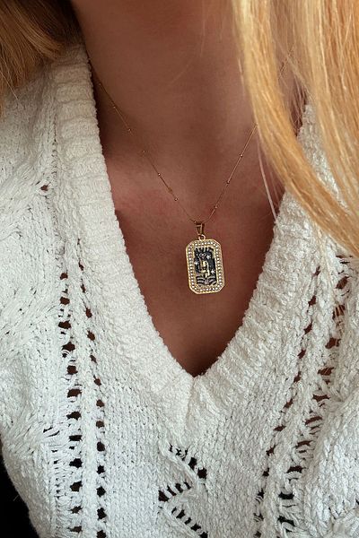 Trendy Butik الصلب إنفينيتي نموذج التارو قلادة