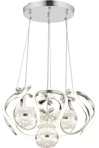 Begüsa Harlem 3 Renk Ledli Kumandalı Dimmerli Avize Krom Kaplama No:08