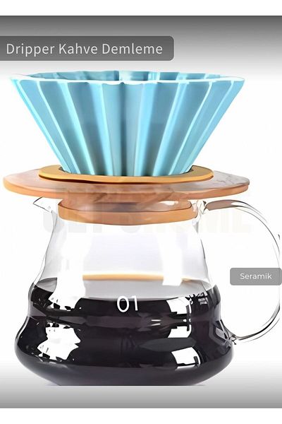 Jet's Home Dripper with Wooden Stand Turquoise Color