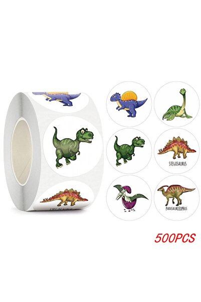 Choice7 H0564-500 قطعة، 100-500 قطعة، ملصقات ديناصورات دائرية مقاس 1 بوصة، مل...