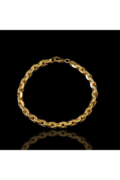 Necati Gün Gold Kaplama Küp Zincir Gümüş Erkek Bileklik
