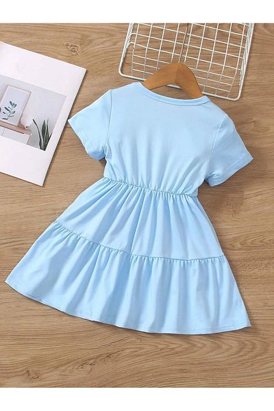 npLStore Rochie pentru copii cu maneca scurta din 3 piese