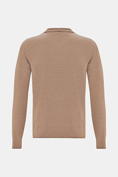 W Collection VİZON POLO YAKA UZUN KOLLU KAZAK