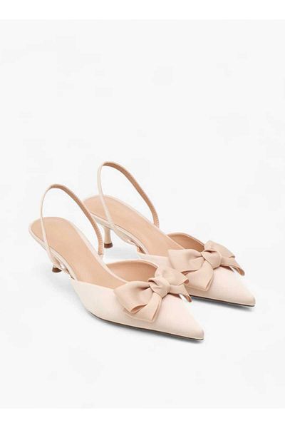 Celeste Women's Bow Accent Slingback Shoes with Kitten Heels