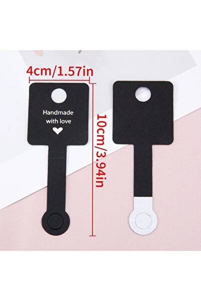 Choice 50 قطعة من بطاقات ورق كرافت لاصقة سوداء قابلة للطي لتعليق المجوهرات وا...