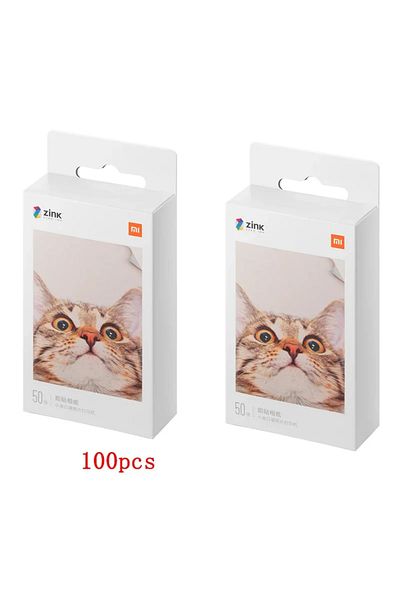 Xiaomi 100pcs Original Xiaomi ZINK Pocket Printer Paper Self-adhesive Photo Print 100/50/10 Sheets Xiaomi 3