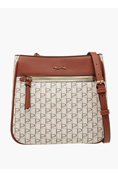Paprika Monogram Print Crossbody Bag with Adjustable Strap - W 7 x H 21 x D 2...