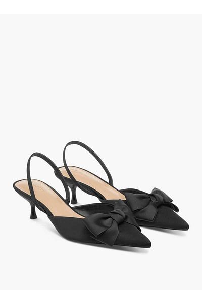 Celeste Women's Bow Accent Slingback Shoes with Kitten Heels