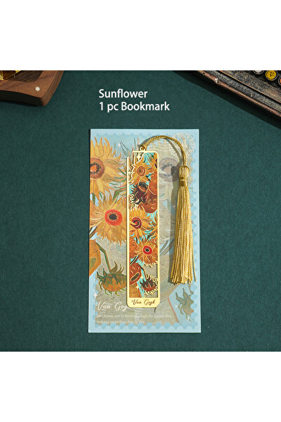 Choice علامة مرجعية معدنية مجوفة برونزية مزينة برسومات زهور عباد الشمس قطعة و...