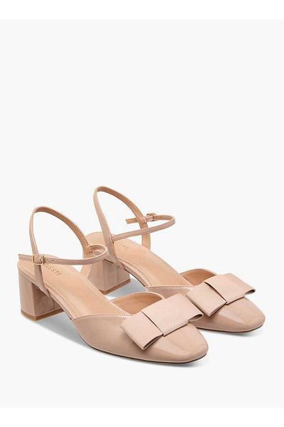 Celeste Women's Bow Accent Sandals with Buckle Closure and Block Heels