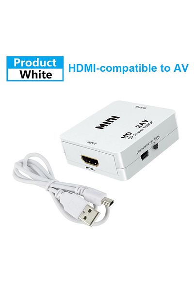 Choice Hd2av White Hdmi-compatible To Rca Converter Av/cvbs L/r Audio Video Set Top Box Up Scaler 1080p Min