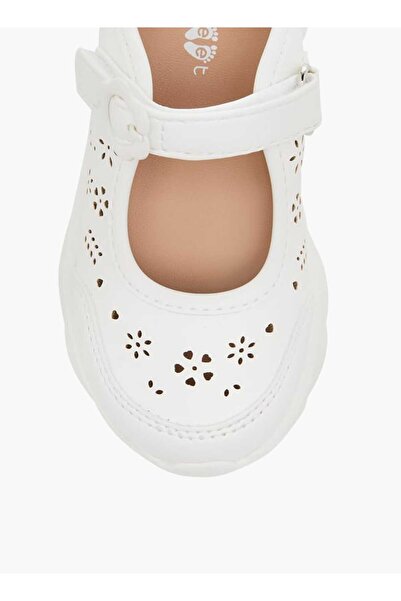 Barefeet Barefeet Laser Cut Detail Mary Jane Shoes with Hook and Loop Closure