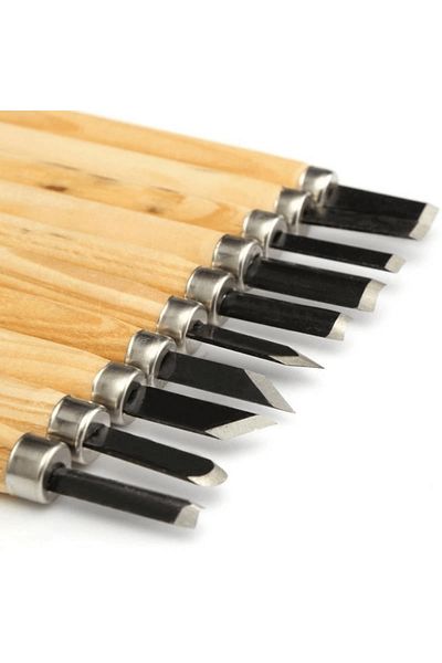 NEZADE STORE 10 Piece Professional Wooden Sculpture Lathe Chisel Set - Lisinya