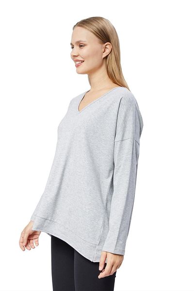 HomeStore Weit geschnittenes T-Shirt mit V-Ausschnitt