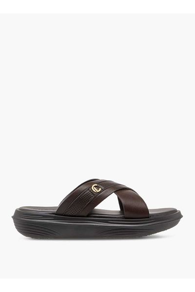 Le Confort Textured Cross Strap Slip-On Sandals