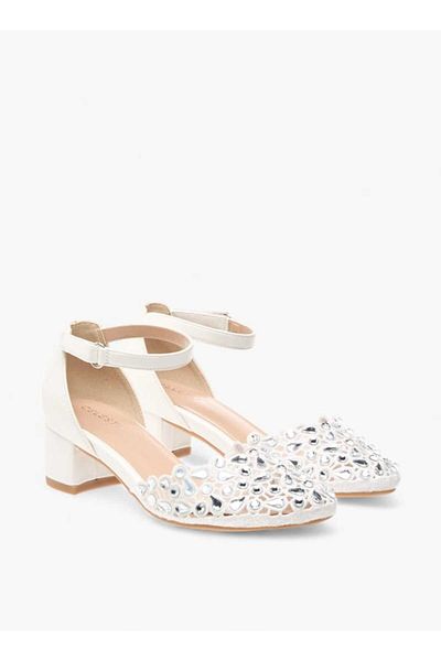 Celeste Girl's Embellished Shoes with Hook and Loop Closure